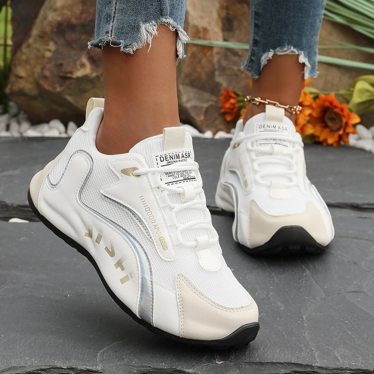 1 Pair of Women's Shoes with Inner Height Adjustment, Suitable for All Seasons, Breathable and Comfortable, Plus Sizes, Sporty C