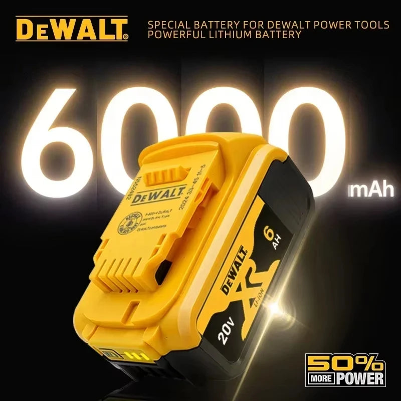 100% DEWALT Original 18V 20V 6.0AH 5Ah, DCB206, DCB205 With Fast Charging, 20V Lithium Battery, Power Tool Battery 20V Dewalt
