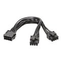 12PIN to Two 6+2 Graphics Card Cable Adapter 12Pin Female to 2x 6+2Pin Male for PCIe Power Cable for Graphics Cards