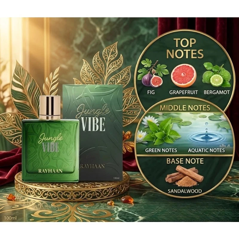 RAYHAAN 100ML Unisex Perfume Eau De Parfum Long Lasting Fresh Green Woody Aquatic Elegant Smooth Luxury Premium Fragrance Mist