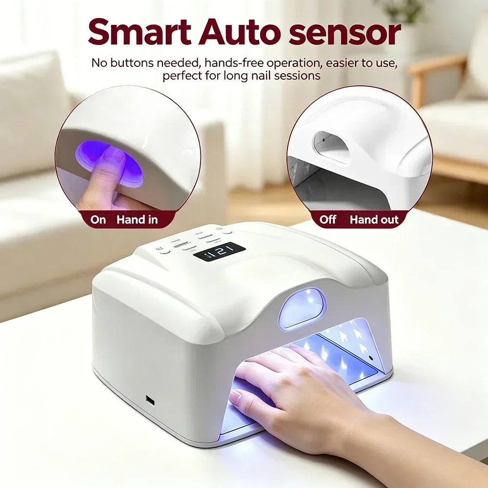 Dual Use Nail Lamp Cordless Manicure Dryer Wireless UV Light 78LEDs Fast Nail Gel Curing Smart Auto Sensor With Single Thumb Nai
