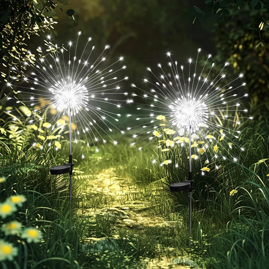 Solar Lights for Outdoor Garden LED Dandelion Lighting Stake Solar Firework Light for Lawn Decor Solar Garden Light