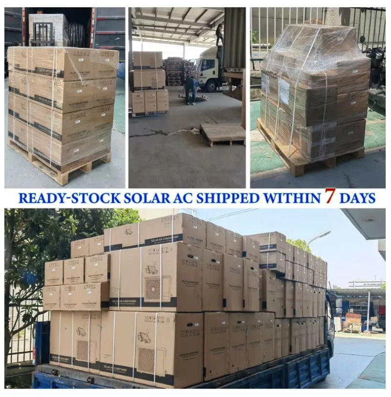 Home Split Solar Air Conditioning System, 12000BTU High Efficiency DC Solar Cooling Unit with Battery