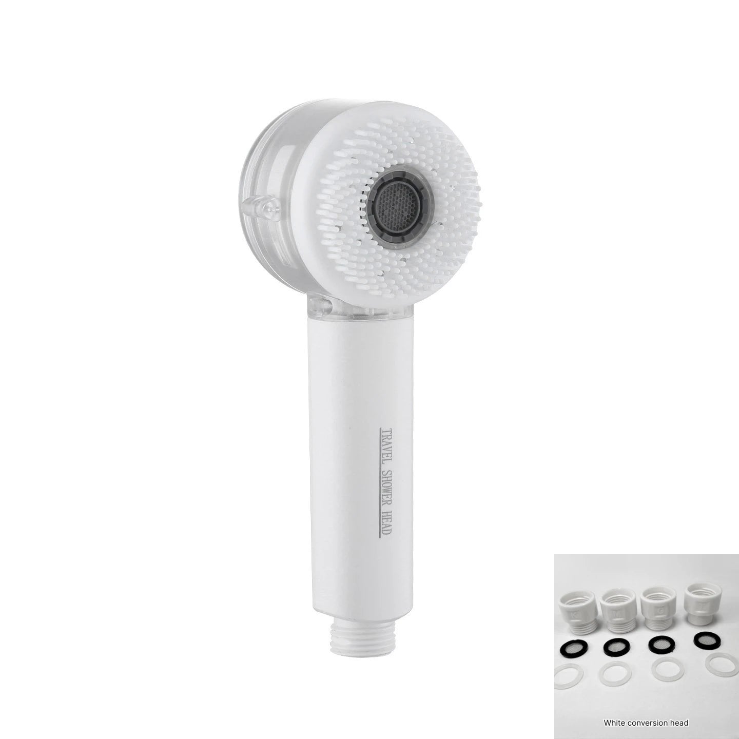 Small double-sided water outlet handheld shower head with bubble water flow,washing function, high pressure boost and filtration