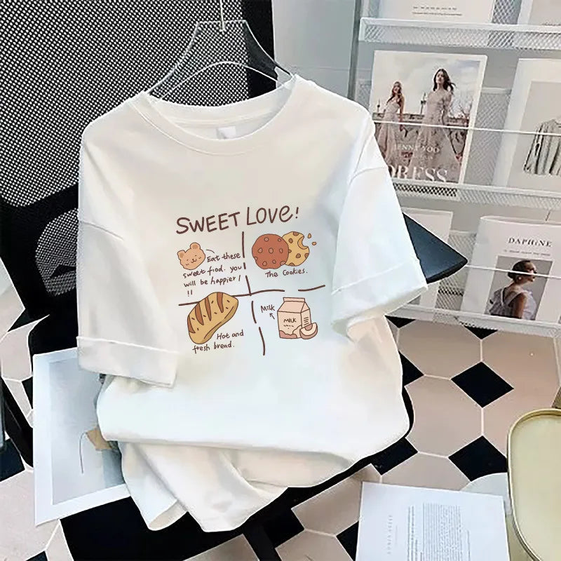 Loose Cotton Short Sleeve T-Shirt plus Size Men's Style Summer Top Comfortable Breathable Bottoming Shirt for plus Size Women
