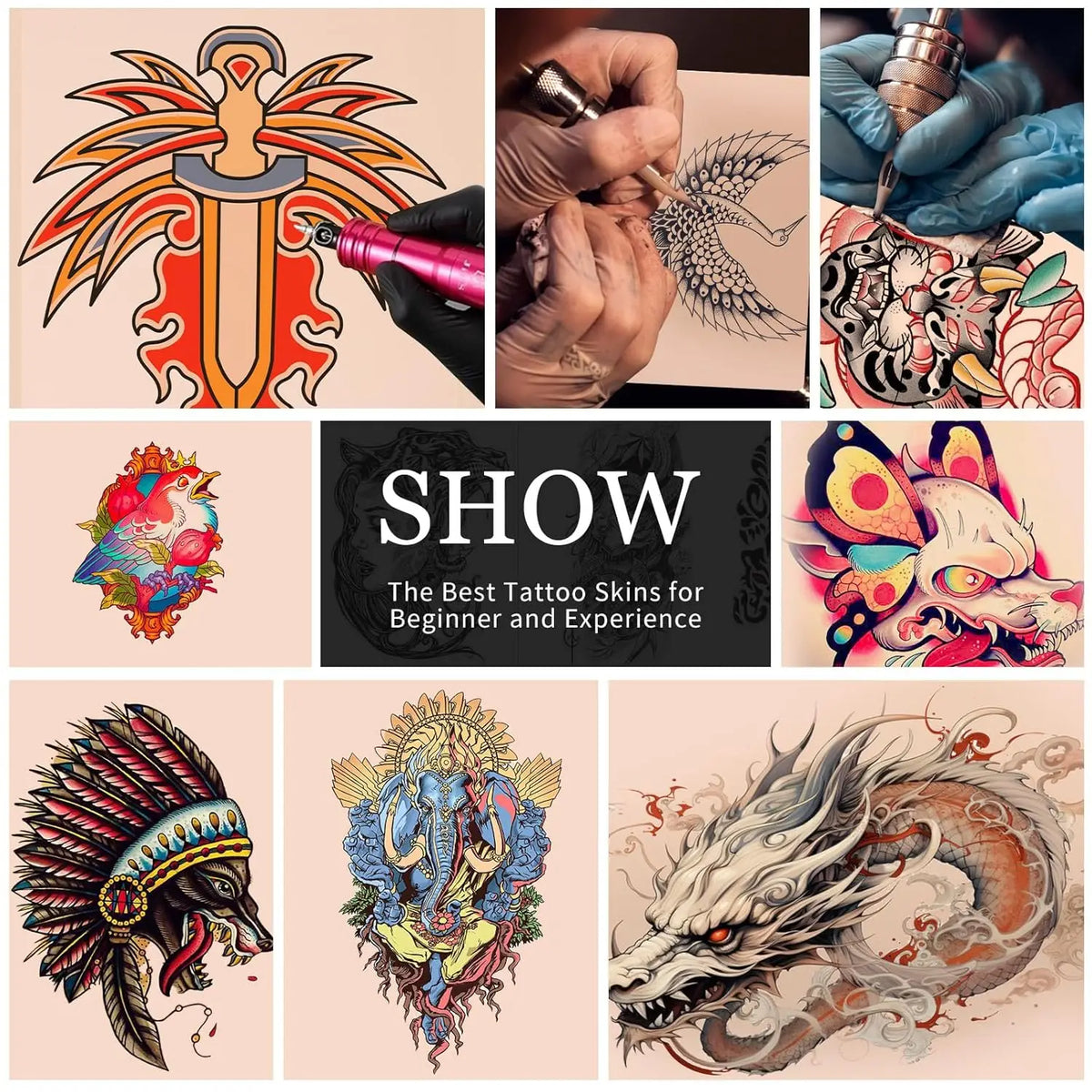 20/10/5/3/1PCS Tattoo Practice Skin Blank Fake Tattoo Skin Synthetic Leather for Permanent Makeup Tattoo Beginner Exercise Tool