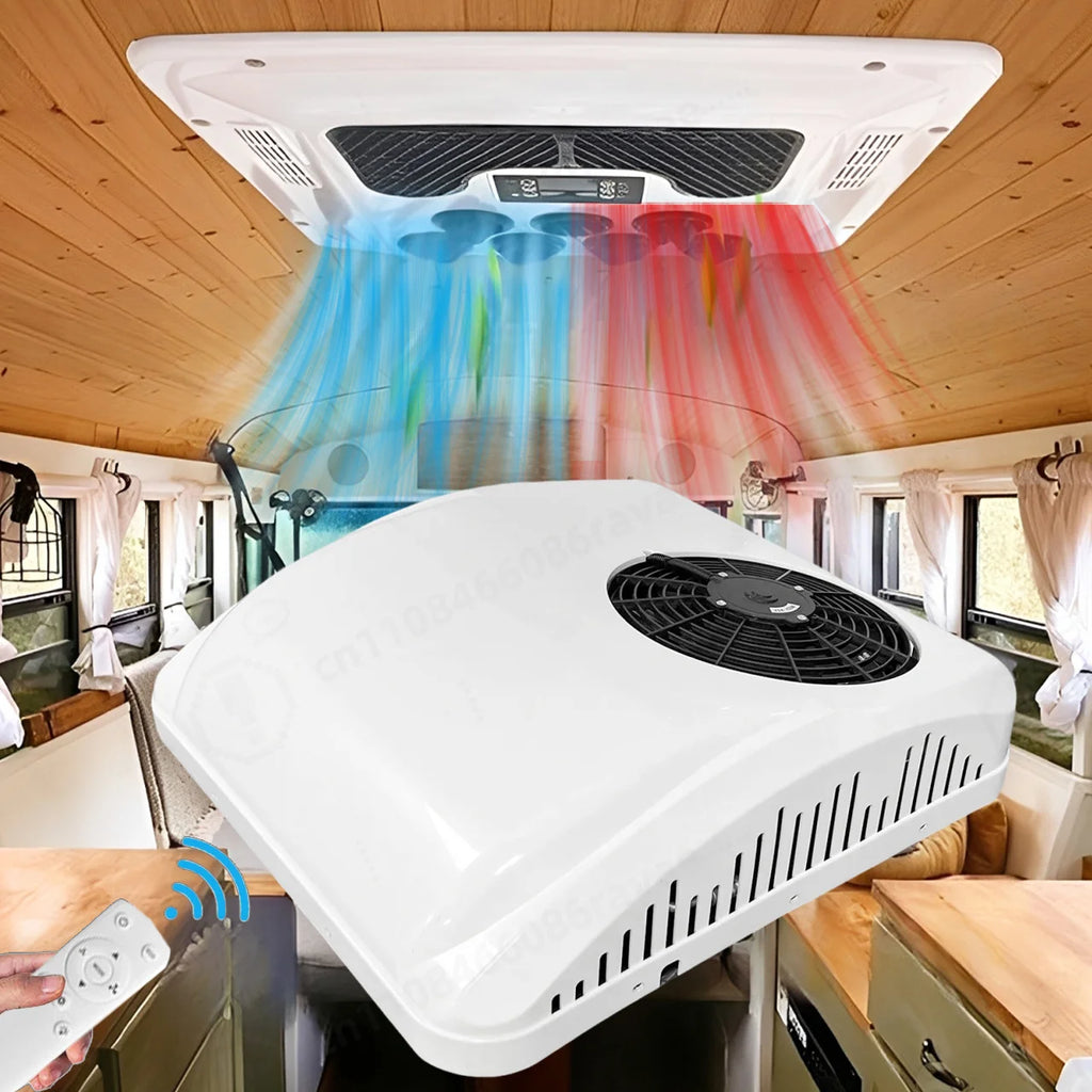 12V Heating and Cooling Automotive Air Conditioning Portable RV Rooftop Air Conditioner Electric Parking Unit for Car Truck Van