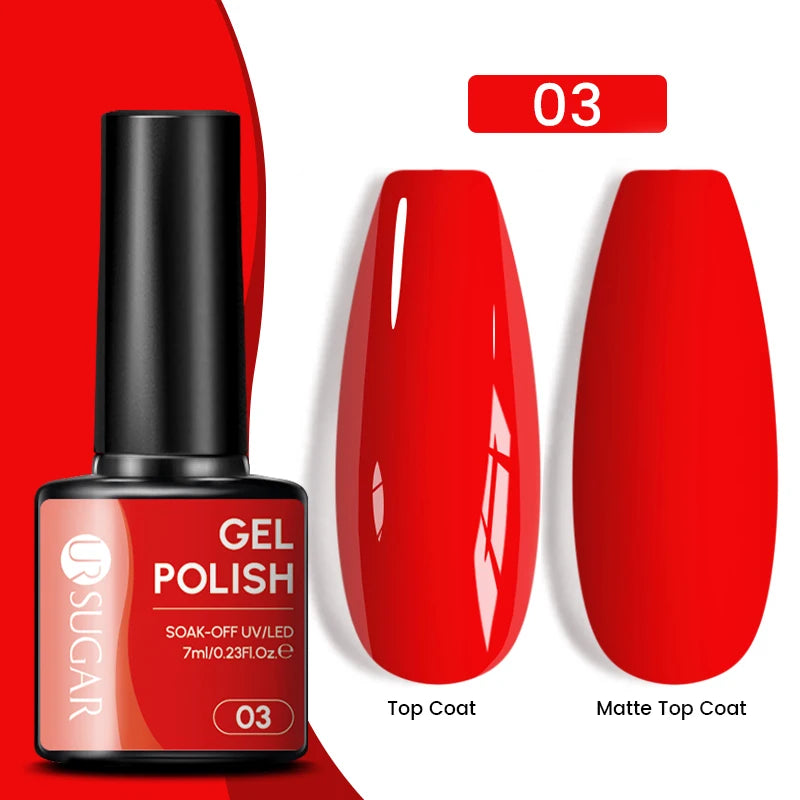 UR SUGAR 7ML Valentine’s Day Gel Nail Polish 107 Colors Classic Black Red Glitter Semi Permanent Autumn Soak Off UV Gel Varnish
