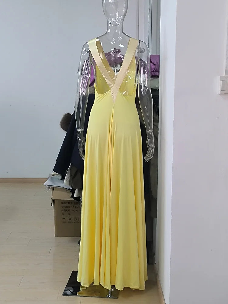 Trendy Minimalist Maxi Dress Designers Satin Floor-length Bodycon Women Formal Gown Romantic Club Wedding Guest Outfit
