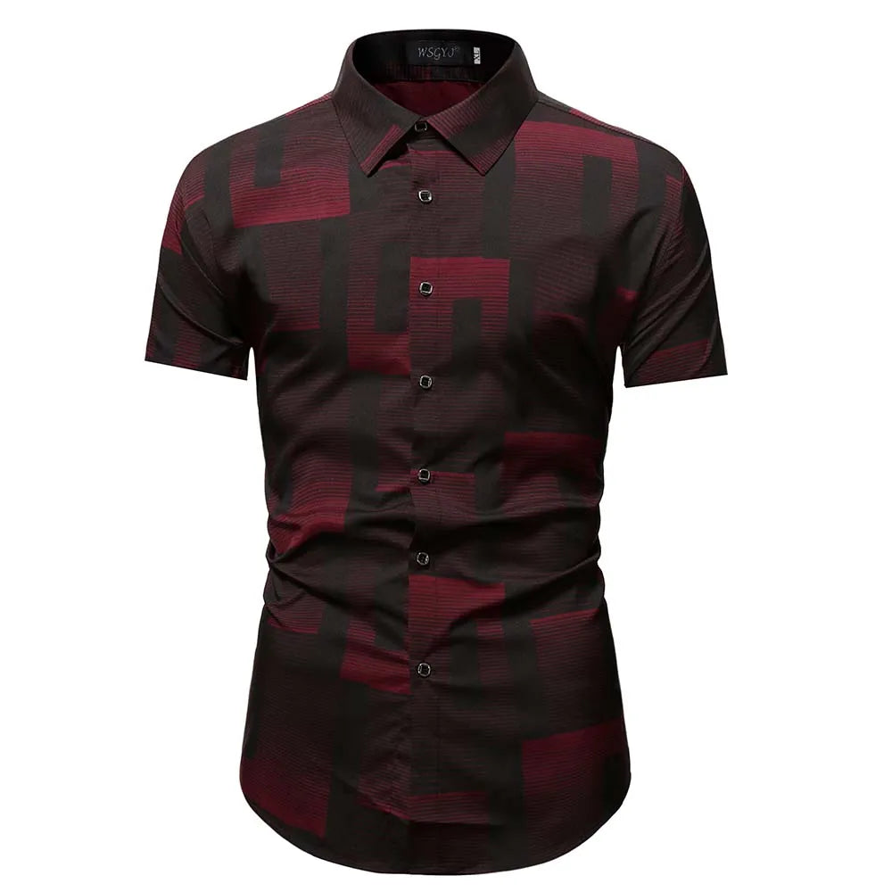 Summer Business Social Chemise Homme Casual Party Short Sleeve Striped Shirt Men Dress Luxury Button Up Fashion Mens Clothes
