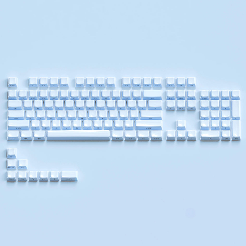XVX Jelly Crystal Keycaps Side Print Pink/Blue 113keys Double Shote DIY Mechanical Keyboard OEM Profile Translucent Keycaps