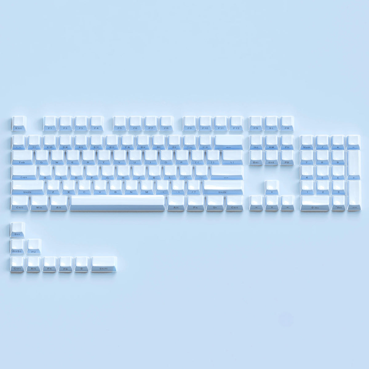 XVX Jelly Crystal Keycaps Side Print Pink/Blue 113keys Double Shote DIY Mechanical Keyboard OEM Profile Translucent Keycaps