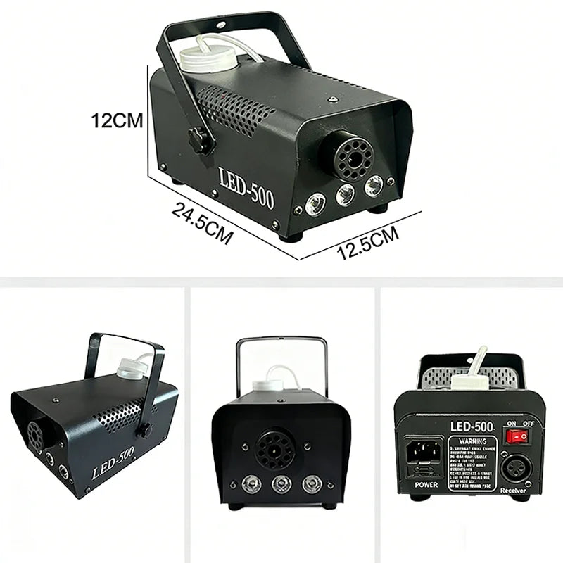 500W 3 LEDS Lights Smoke Machine RGB Remote Control Strobe Effect With Wired Controller&Wireless Remote Control for Party Show