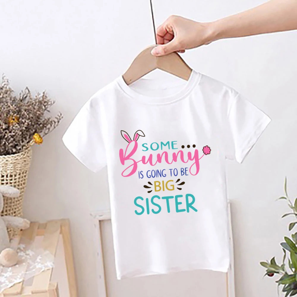 Happy Easter Rainbow Printed Kids Shirts Easter Party Child Outfit T-shirt Children Holiay Clothes Boys Girls Short Sleeve Shirt