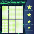 514pcs Glow in the Dark Star Stickers 3D Geometric Patterned Ceiling and Wall Decor for Kids Bedroom Halloween Home Decoration