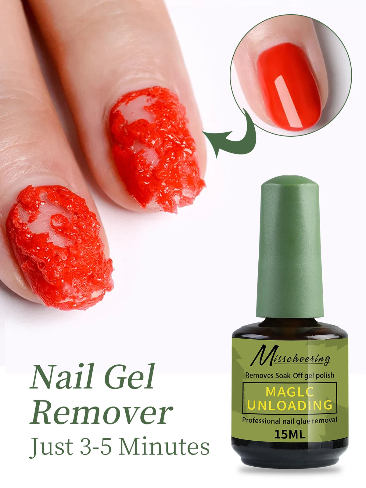 15ml Nail Polish Remover For Nails in 3-5 Minutes Easily Quickly Removes Semi Permanent Soak Off UV Gel Polish Burst Gel&nailoil