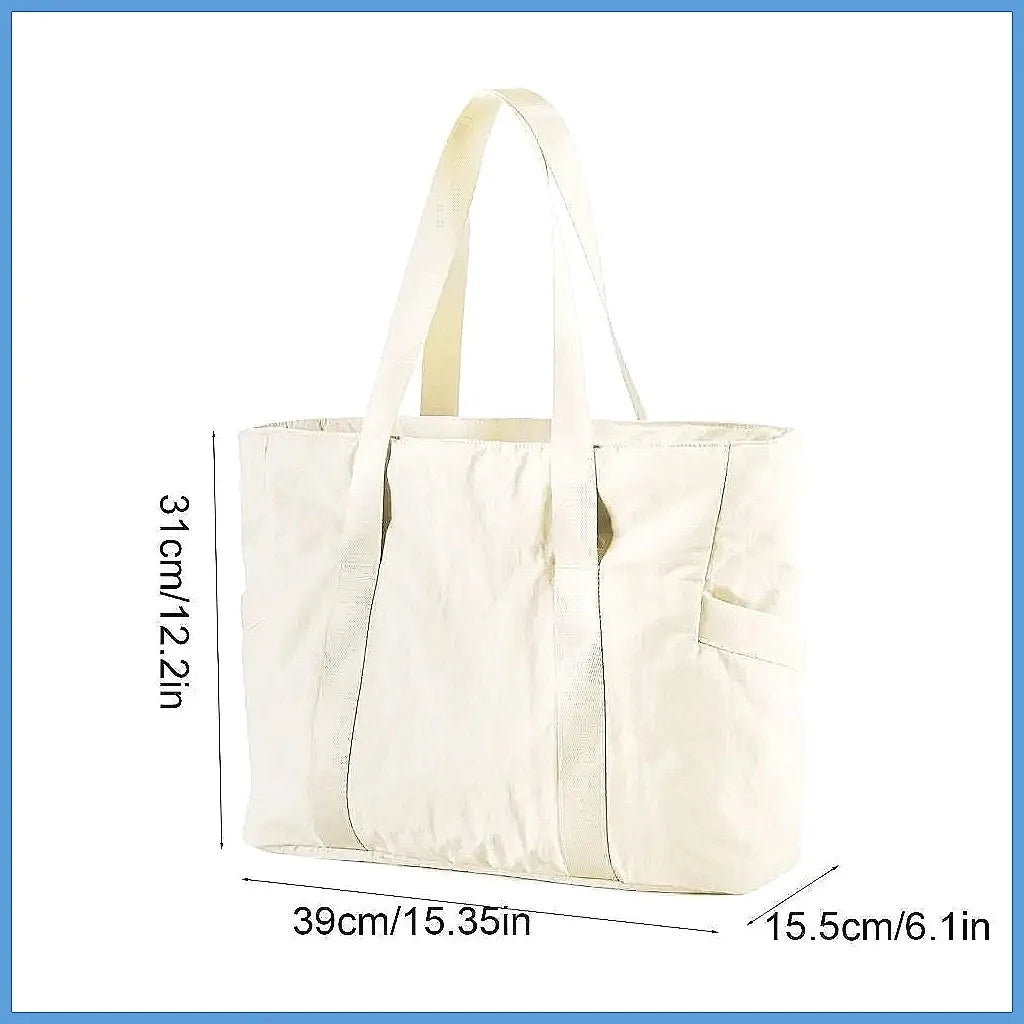 Nylon Yoga Mat Bag Solid Color with Buckle Gym Fitness Tote Multi Pocket Large Capacity Travel Handbag for College Women