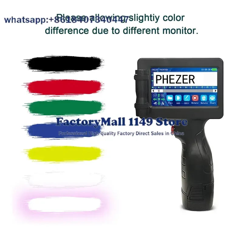 For Phezer P17 Handheld Inkjet Printer 12.7mm Portable Date Code Expiry Batch Number Logo QR Barcode Label Maker 28 Languages