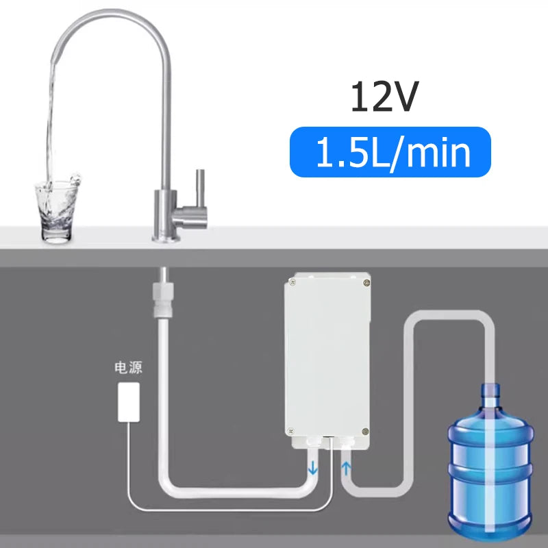 12V Electric Water Pump Caravan Kitchen Faucet Automatic Water Suction Pump 1.5 L/min Motorhome Boat Galley Water Pump
