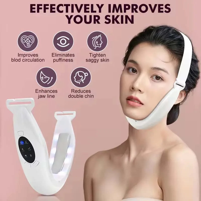 Face Lifting Device Red Light Skin Rejuvenation V Face Massager Double Chin Lift Up with Remote Control Facial Beauty