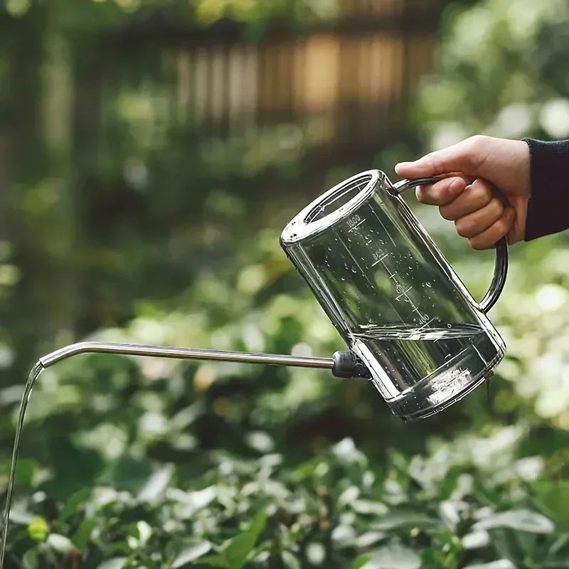 1L Long Spout Watering Can with Gardening Shovel Set Garden Irrigation Spraying Pot for Indoor Outdoor Plants Flower OfficL