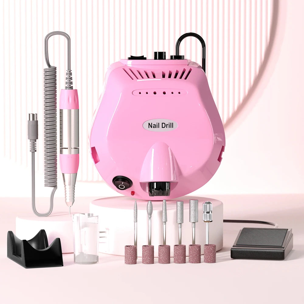 35000RPM Electric Nail Drill Machine Cutter Set Nail Gel Polisher Nail Tools Salon Equipment Strong Polishing Tool Nail File Kit