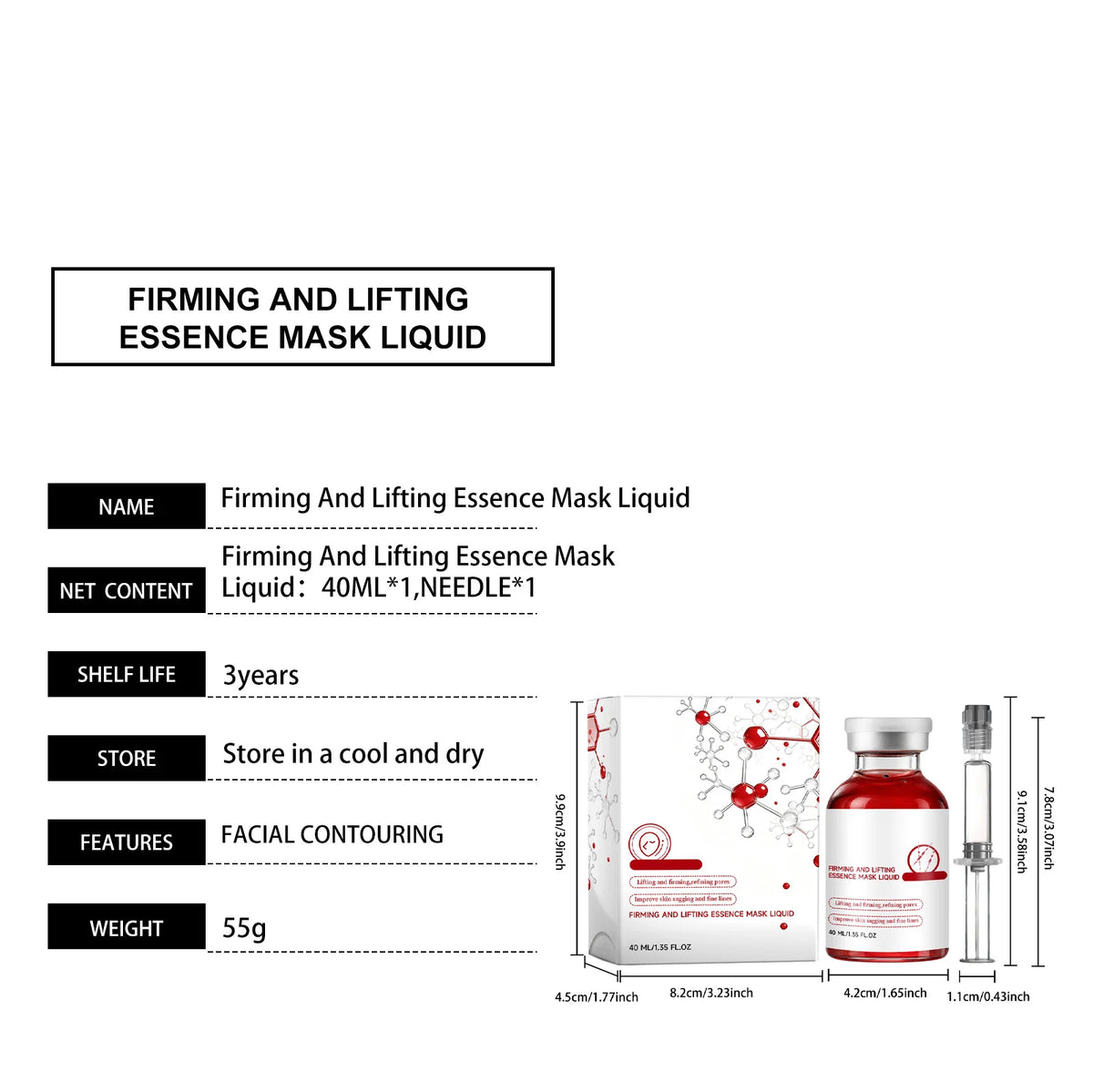 Firming Lifting Essence Mask Liquid Face Hydrating Serum Ampoule Mask Smoothing Brightening Deep Repair Facial Skin Barrier Care