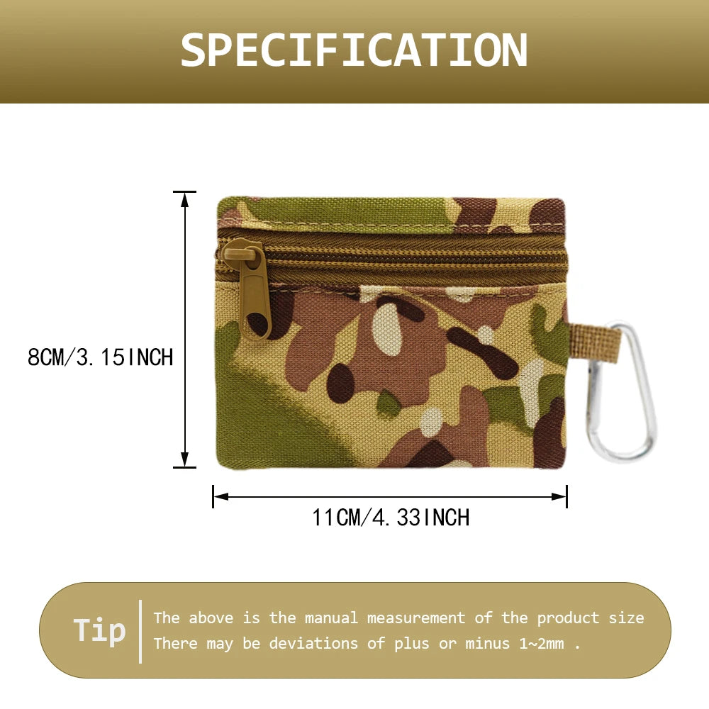 1PCS Mini Tactical Wallet Men's EDC Molle Pouch Portable Key Card Case Coin Purse Hunting Bag Zipper Pack Multifunctional Bag
