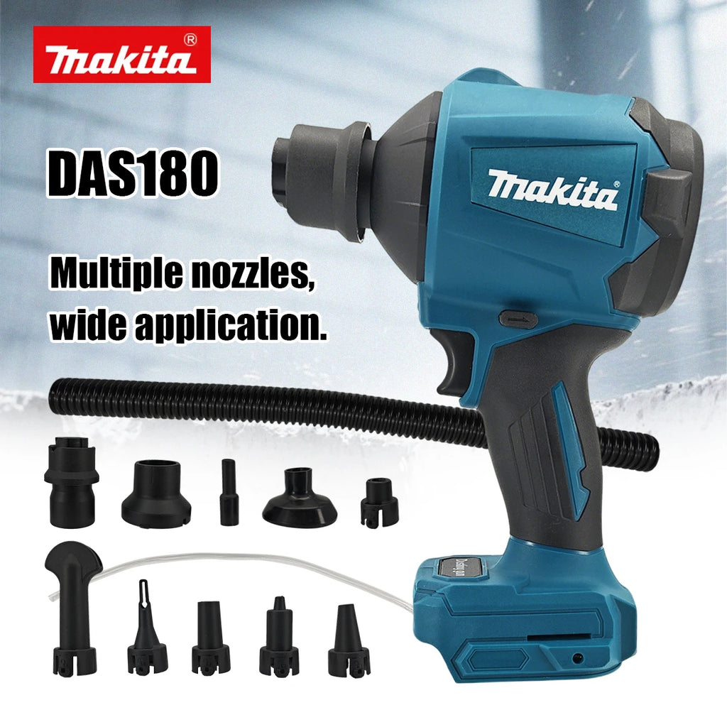Makita DAS180 Cordless Air Blower 18V Multifunction Dusting Machine with Nozzle Air Dust Removal Gun Inflator Tool