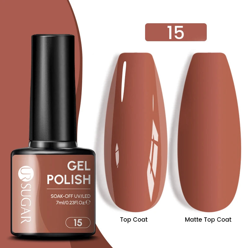 UR SUGAR 7ML Valentine’s Day Gel Nail Polish 107 Colors Classic Black Red Glitter Semi Permanent Autumn Soak Off UV Gel Varnish