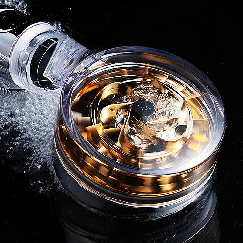 Shower Head Water Saving Flow 360 Degrees Rotating with Filter & Fan ABS Rain High Pressure Spray Nozzle Bathroom Accessories