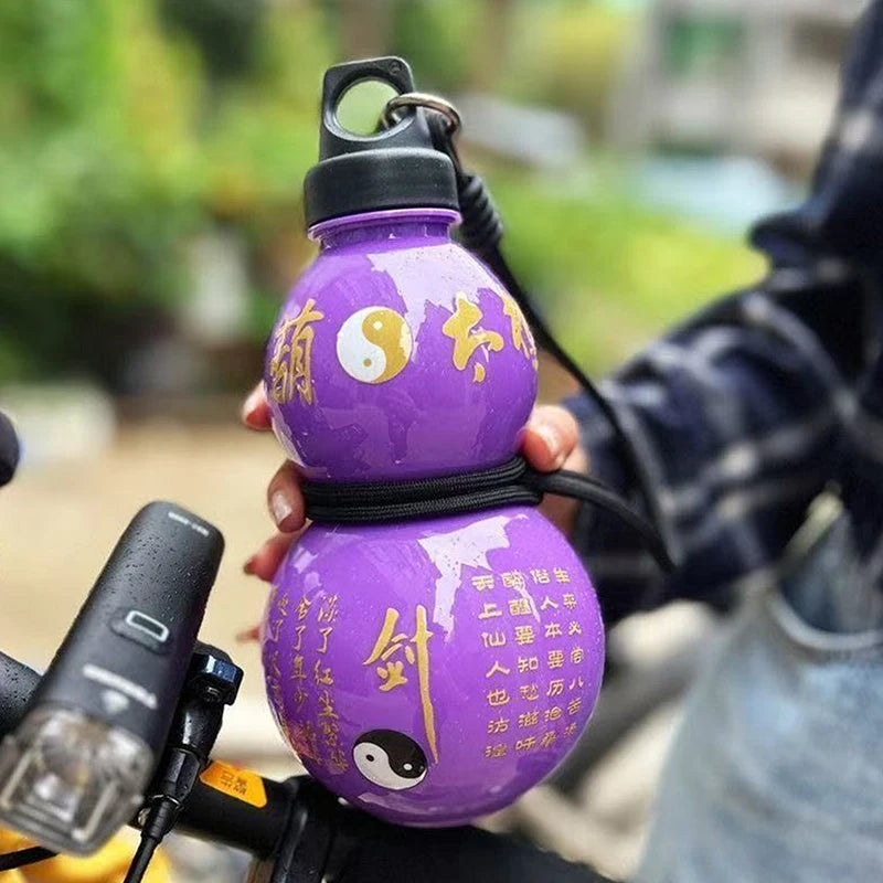 dailyLarge Capacity Outdoor Water Bottle 1000ML Gourd Shape Lightweight Portable Cup for Camping Travel and Daily Hydration