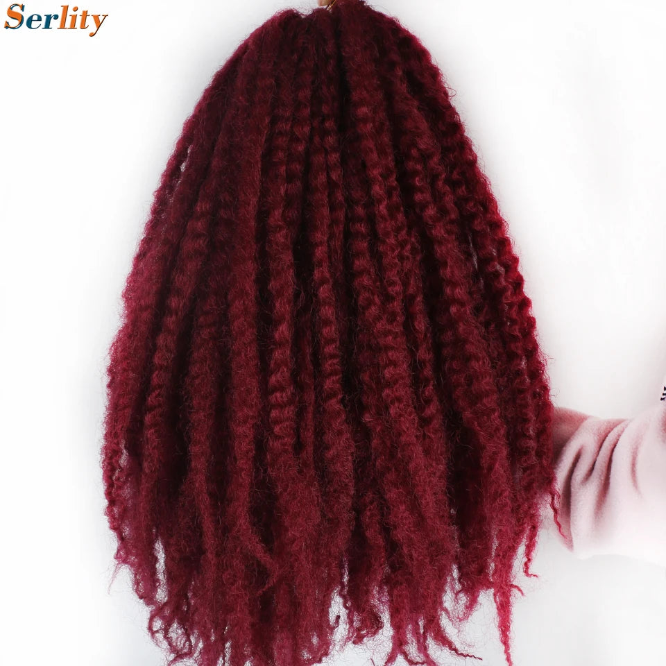 Marley Twist Braiding Hair Pre Stretched 1- 6 Packs Ombre Afro Kinky Curly Crochet Hair for Faux Locs Jumbo Marley Twists Hair