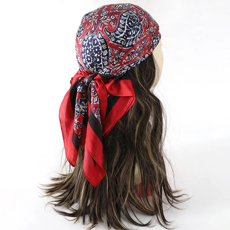 Lady Hair Dot Scarf Female Silk Square Scarves Head Wraps for Women Bandana Fashion Foulard Shawls Female Neckerchief Summer