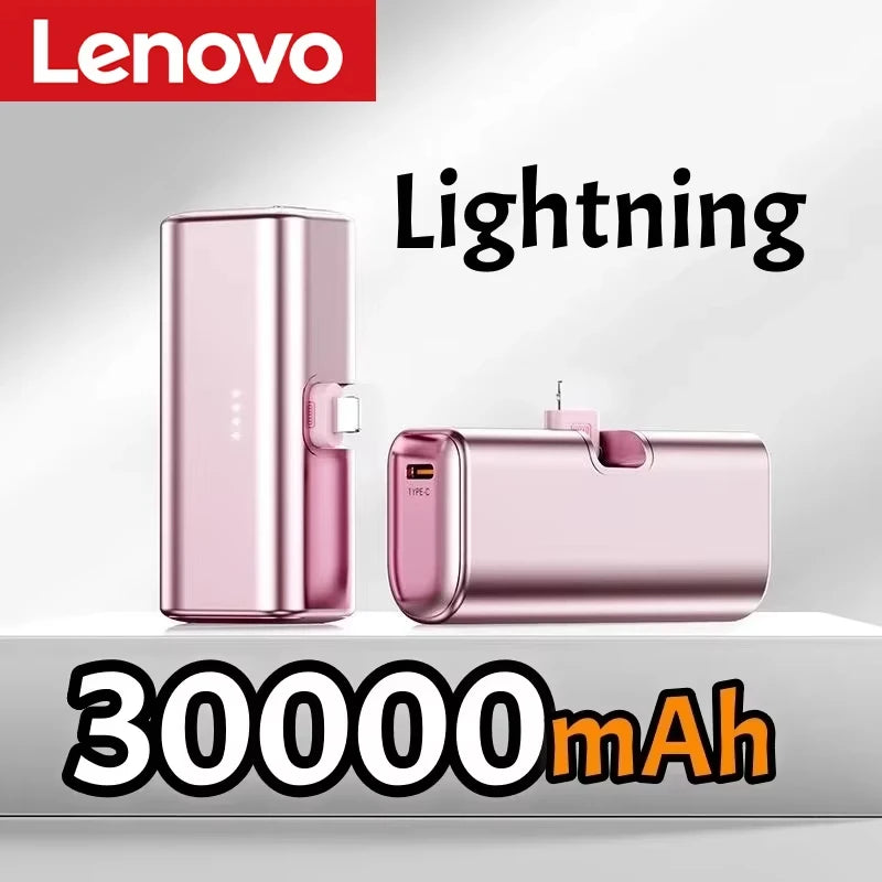 Lenovo Mini Travel Power Bank 500000mAh 225W High Speed USB C Portable Charger Compatible iPhone 16 15 Android Smartphones
