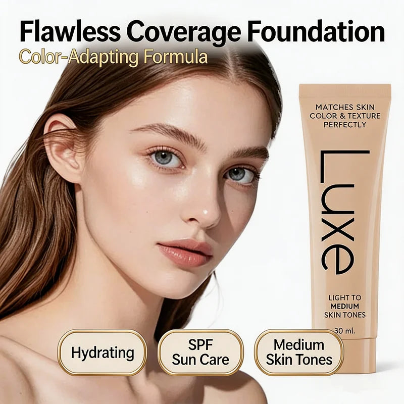 30ml Luxe Skin Tone Matching Concealer Foundation,Waterproof Full Coverage Makeup to Hide Blemishes Even Skin Tone Long Lasting