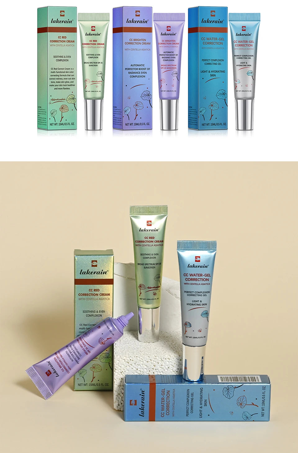 Redness/Brightening/Hydrogel Correction Evens Out Brightens Skin Tone Centella Asiatica Extract Soothes&Repairs Skin Product