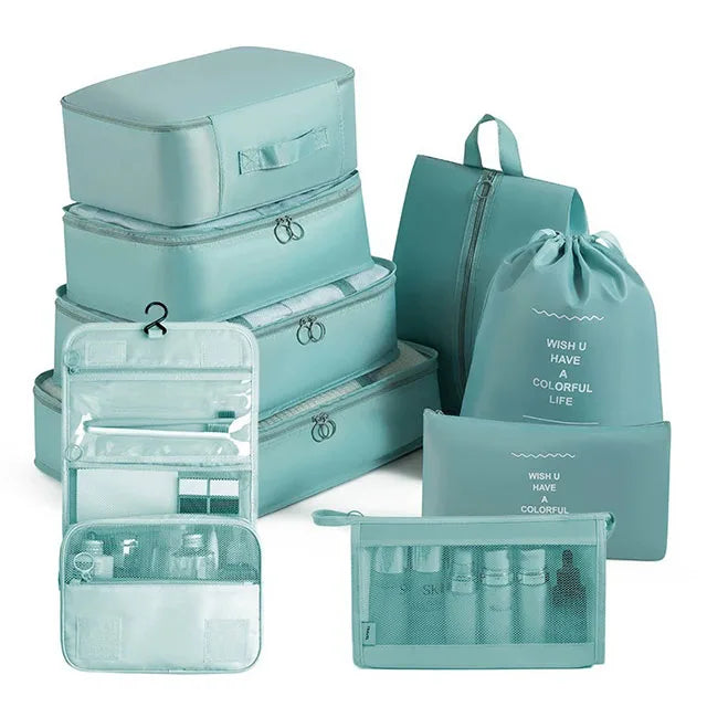 11Pcs Travel Packing Cubes Set Waterproof Luggage Organizer Drawstring Storage Bags for Clothes Shoes Underwear Cosmetic