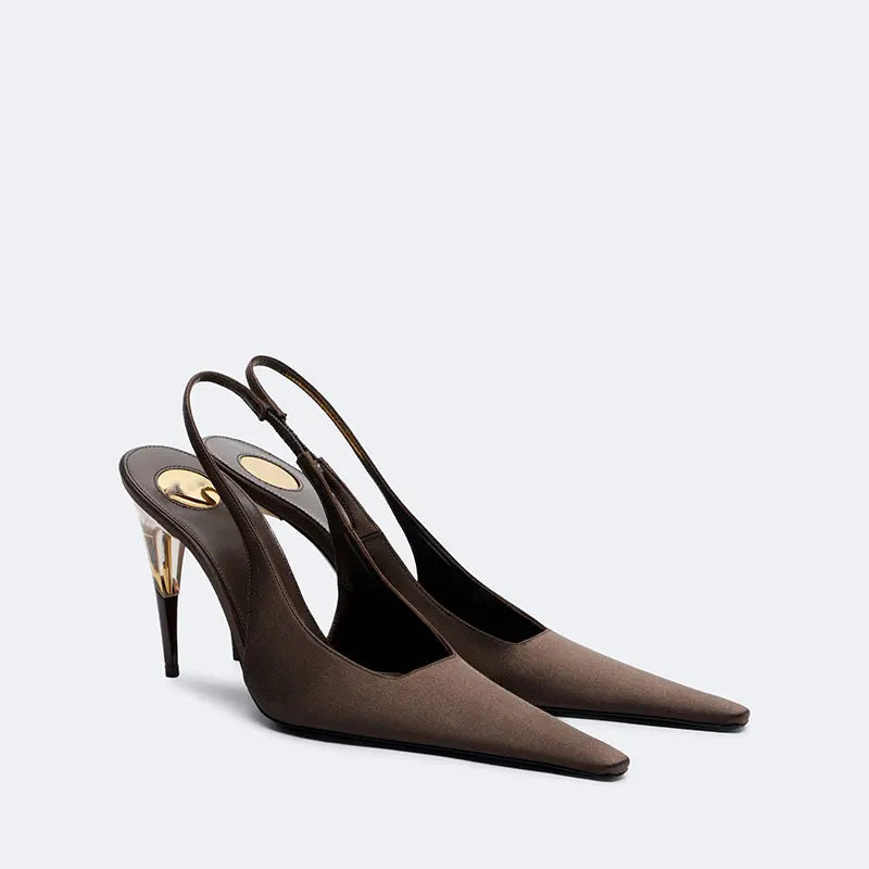 Ladies' Summer New High Heel Pointed Sandals Fashion Small Square Party Wedding Ladies' High Heel Sandals