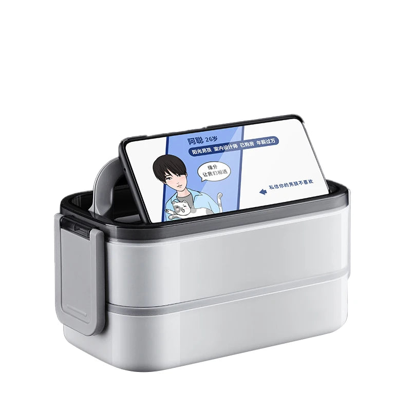 Stackable Bento Lunch Box with Handle Japanese Lunch Box Kit with Spoon & Chopstick Lunch Containers Storage Box for Kids Adult