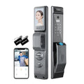 Smart Door Lock with Camera for Home Security: Aluminum Alloy, Black, 3D Face Recognition, Fingerprint Biometrics, Wi-Fi Remote
