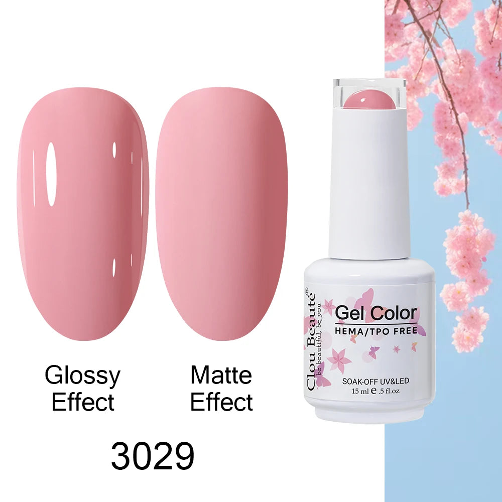 Clou Beaute HEMA TPO FREE Caramel Brown Wine Red Coffee Gel Nail Polish High Pigment Autumn Nail Art Full Coverage UV Varnish