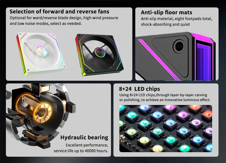 UPSIREN PF-14 V3 140mm chassis fan Motherboard lighting synchronization/ ARGB+PWM Case fans Reqular/Reverse version optiona