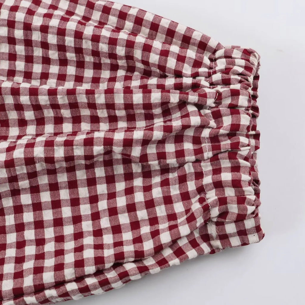 Women's Plaid Jacket, Vintage Gingham Check Coat, Stand Collar Long Sleeve Button Up Outerwear, Loose Casual Autumn Windbreaker