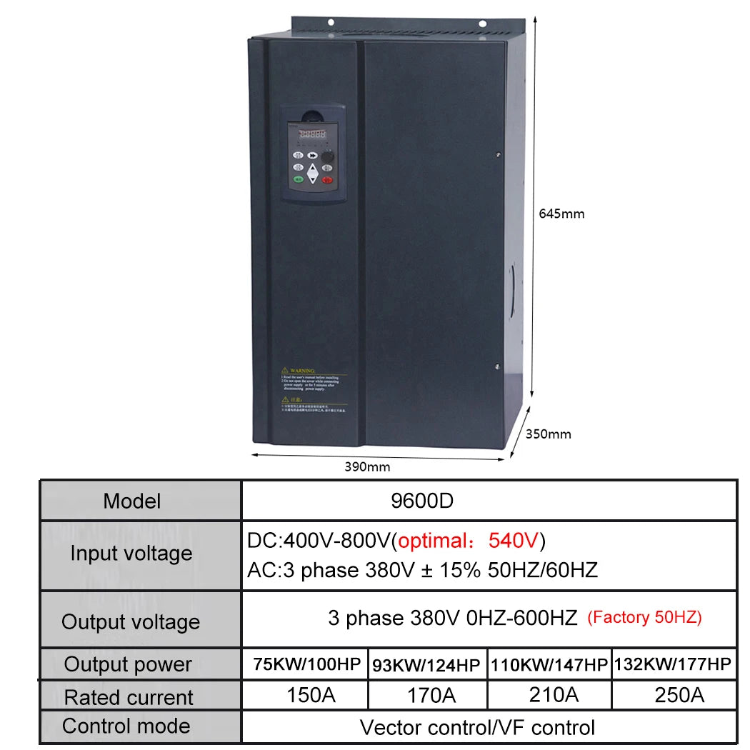 Solar VFD Frequency Inverter 0.75KW/1.5KW/2.2KW/4KW/5.5KW/7.5KW/11KW/15KW  380V For Motor Frequency Converter Adjustable Speed