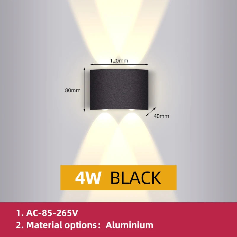 Wall Light Outdoor LED Waterproof External Stairs Street Interior Garden Living Room Fixture Decorative Home Lamp Decor Wall Led