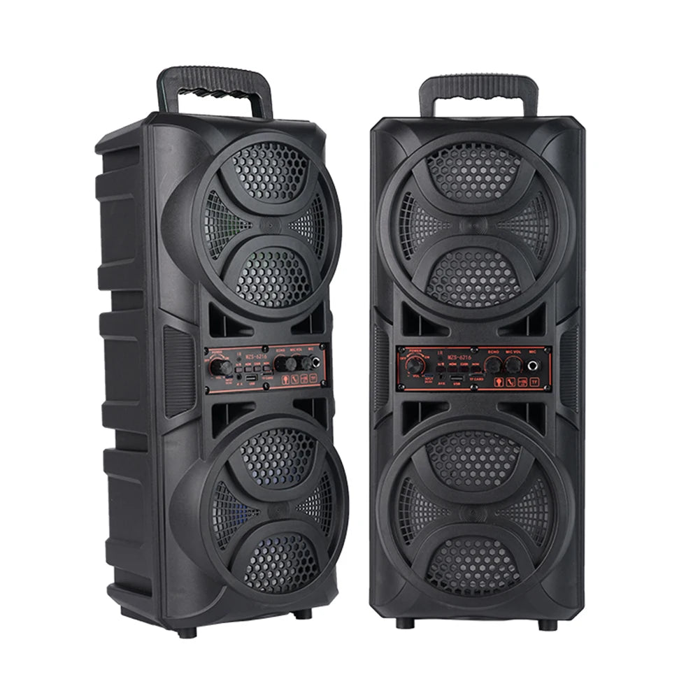 Bluetooth-Compatible Speaker Wireless Stereo Speaker with Double Subwoofer Deep Bass Lights Outdoor Speaker for Home Party Gift