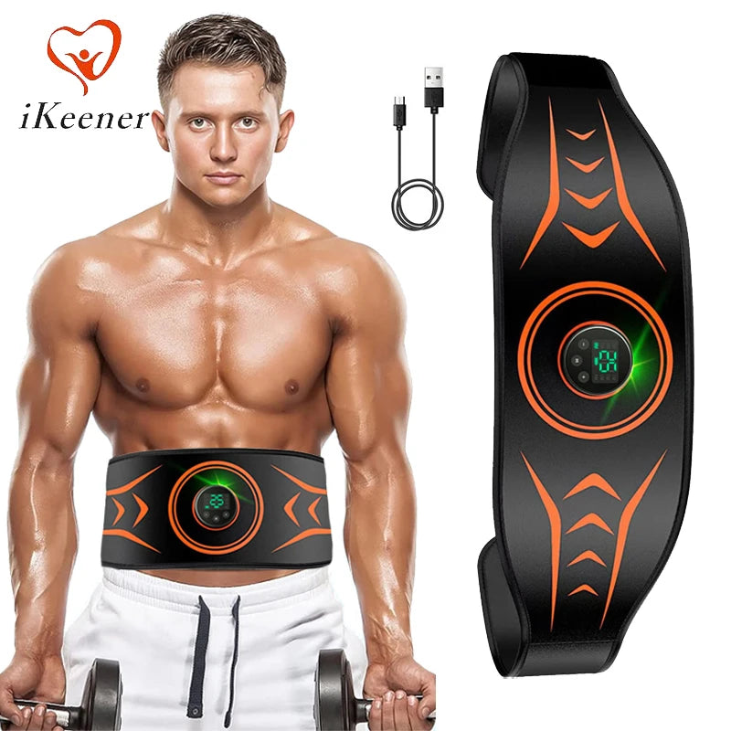 Electric EMS Muscle Stimulator Abdominal Trainer Belt Arm Leg Muscle Toner for Men Women Body Slimming Shaping