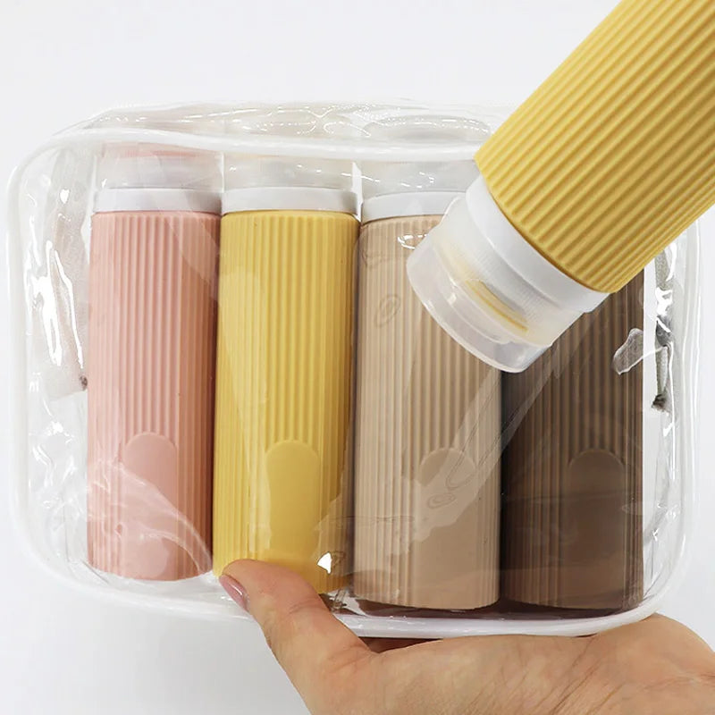 4pcs 100ML Silicone Travel Bottles Accessories Portable BPA Proof Squeezable Size Free Sets Leak Proof Travel Size Split Bottle