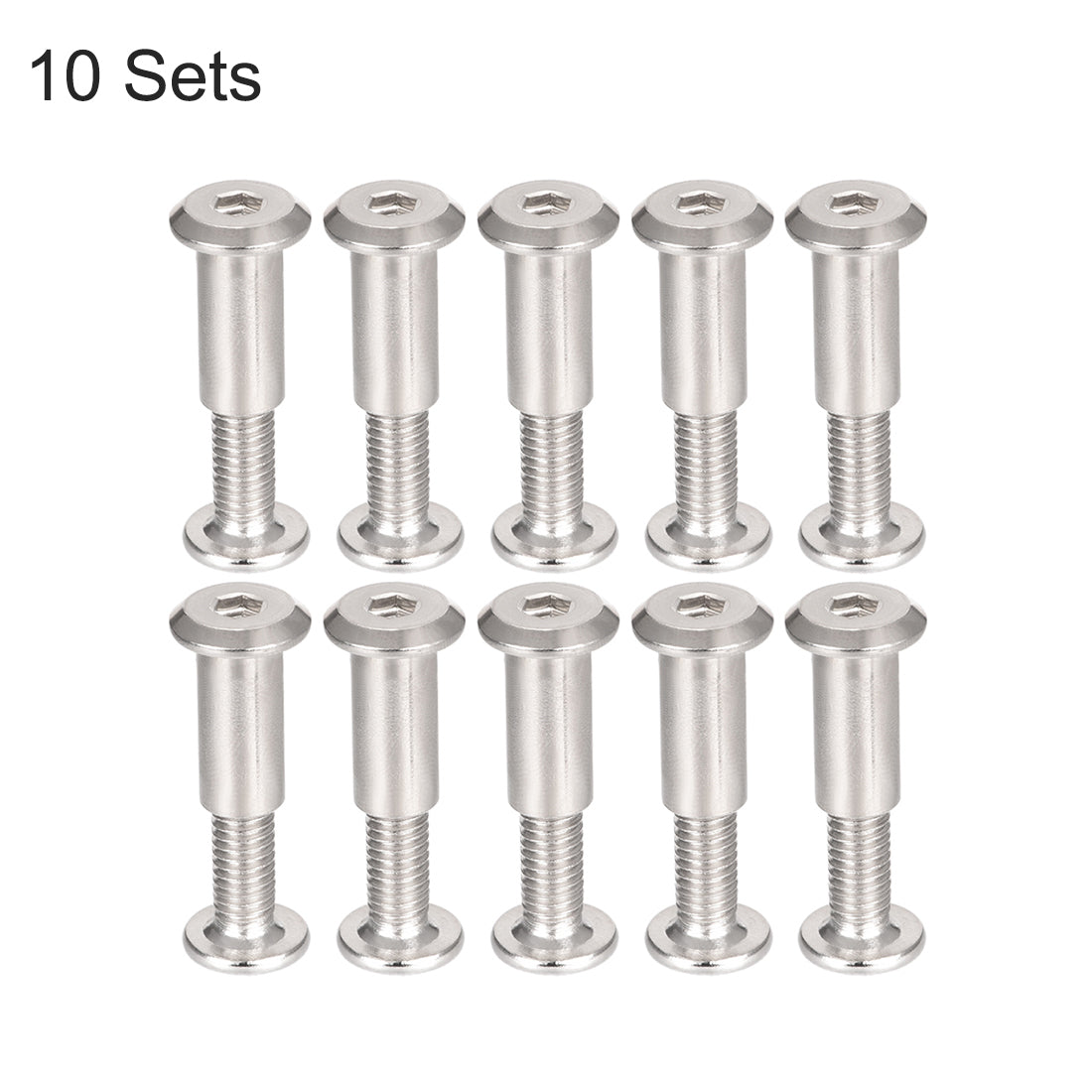 Uxcell 10 Sets M6 Screw Post Fit for 5/16"(8mm) Hole Dia 16mm-50mm Leather Fastener kitchen Furniture Cabinet Connectors Free